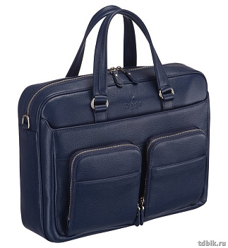 Сумка мужская Dr.Koffer 38*28*9 см, нат. кожа, на плечевом ремне, синяя