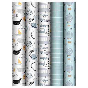 Бумага упаковочная 70*100см  в рулоне (ассорти) "Сhildish" MESHU