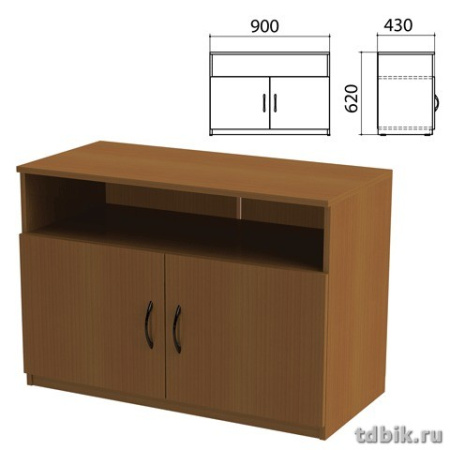 Тумба для оргтехники 2 двери "Канц" 900*430*620мм, цвет орех