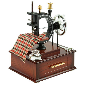 Шкатулка музыкальная "Швейная машинка" 15,5х20,5х12,5см