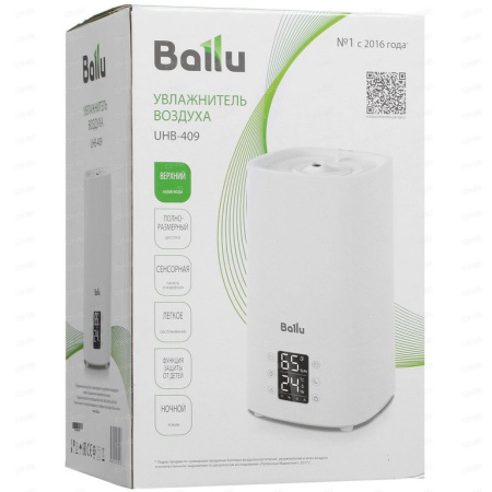 Увлажнитель воздуха Ballu UHB-409 25 Вт, 4л, 300мл/ч, ультразвуковой, белый