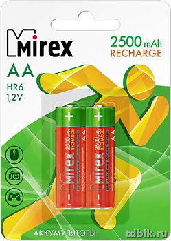 Аккумулятор R06 AA Mirex 2500m/h