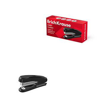Степлер № 10 до 15л Erich Krause Clippy Classic черный с антистеплером (глубина 40мм)