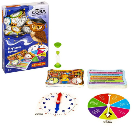 Игра настольная  Викторина .5+ "Изучаем Время" Умная Сова Bondibon