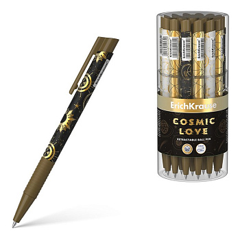 Ручка шариковая авт. с рис. ErichKrause Magic Sky  резин. упор 0,7мм синяя (линия 0,35мм)