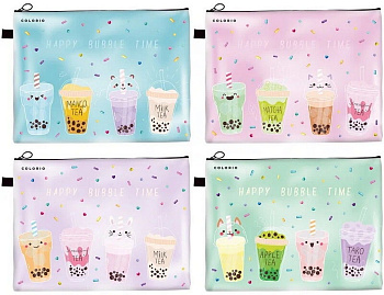 Папка для тетрадей А4 на молнии Colorio "Bubble time" 37х27х0,3 см.