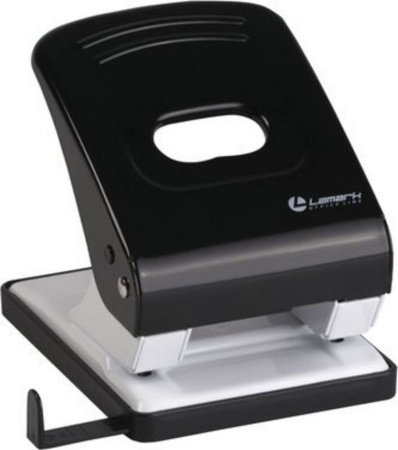 Дырокол до 40л метал. Lаmark "Mettallic", с линейкой цв. черный