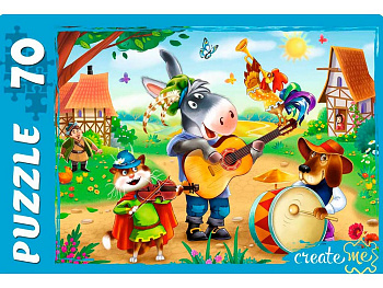 Пазлы   70 дет. "Бременские музыканты" Рыжий КОТ