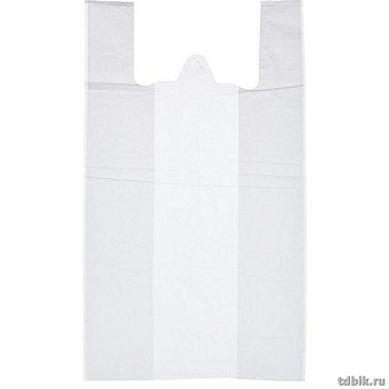 Маечка 38*68см (25 мкм) ПНД 50 шт/уп, белый