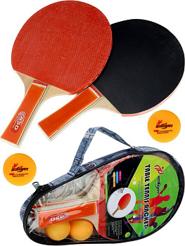 Теннис настольный (2 ракетки, 2 шарика) толщина 7 мм, в чехле