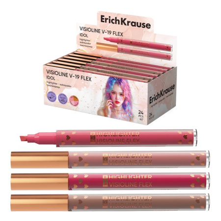 Текст-маркер с гибким наконечником ErichKrause Visioline V-19 Flex Idol 0,6-3,5мм цв. ассорти