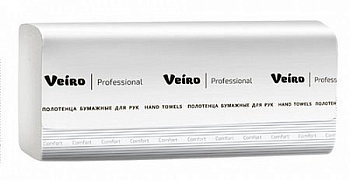Полотенце бумажное для диспенсера в пачке VEIRO Professional (H2) W,2сл. нат.150 лист, (320*216)мм