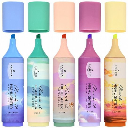 Текст-маркер LOREX "PASTEL CLOUDS" 1-5 мм (ассорти)