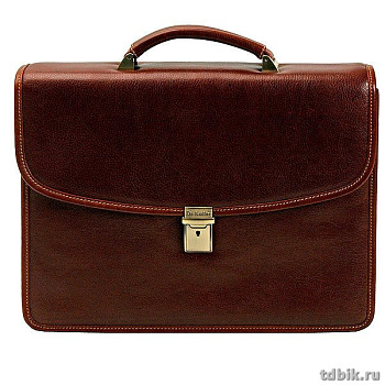 Портфель Dr.Koffer 27*36*8см, нат. кожа, коньяк