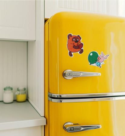 Набор для изготовления магнитов с алмазной мозаикой "Винни-Пух" 7,5х10 см ФРЕЯ