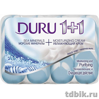 Мыло туалетное Duru 1+1 Cream, 80/90 г., 4 шт/уп, ассорти