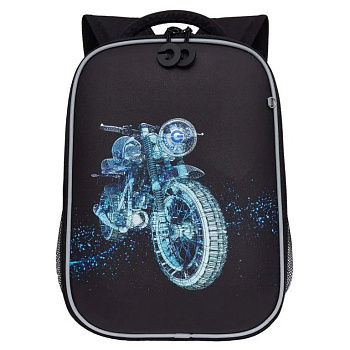 Рюкзак каркасный для мальчика Grizzly 26*37*16 см., черный