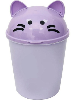 Контейнер для мусора 17x11,5x8 см пласт. настольный, с крышкой de VENTE "Ghost", сиреневый