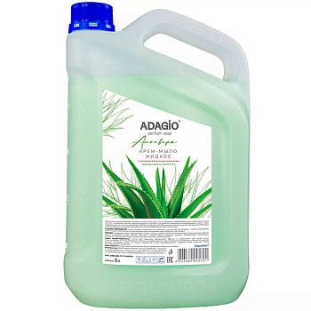 Мыло жидкое 5л. Адажио "Алоэ Вера" перламутровое, антибактериальное (канистра)