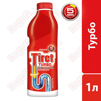 Средство для труб Tiret Turbo, 1000мл, гель