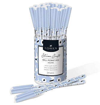 Ручка шариковая с рис. масляная LOREX "AZURE Slim Soft" синяя (ст.140мм, лин.0,5)