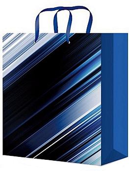 Пакет бумажный 26*32см ламинированный "Синие линии"