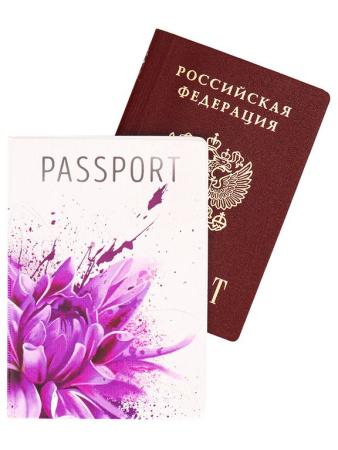 Обложка для паспорта MILAND "Цветок пиона" ПВХ slim