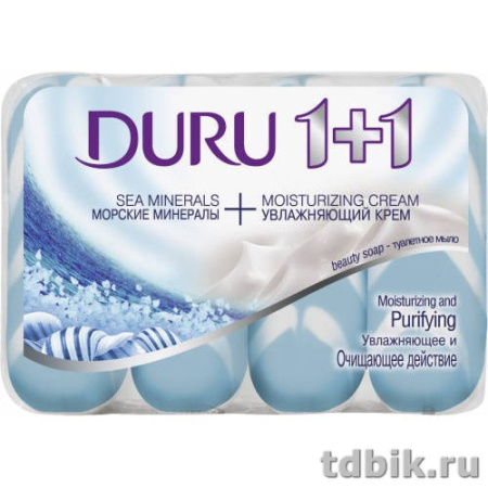 Мыло туалетное Duru 1+1 Cream, 80/90 г., 4 шт/уп, ассорти