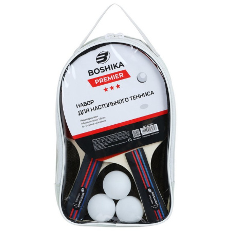 Теннис настольный BOSHIKA Premier (2 ракетки, 3 мяча, 3 звезды)