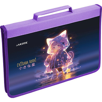 Папка для тетрадей, ИЗО и технологии на молнии с ручками A4 (34x23x3см)  "Chiisana Hoshi" deVENTE