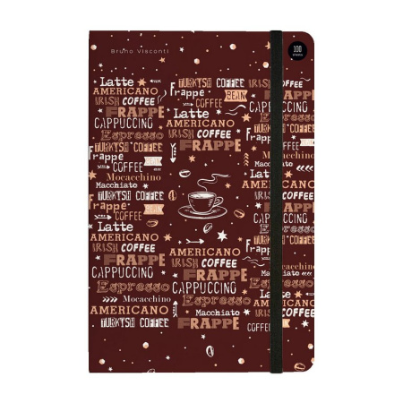 Блокнот А5 100л., 148*210 мм, обложка на резинке, ляссе "Megapolis JOURNAL. COFFEE TIME, ЛАТТЕ"