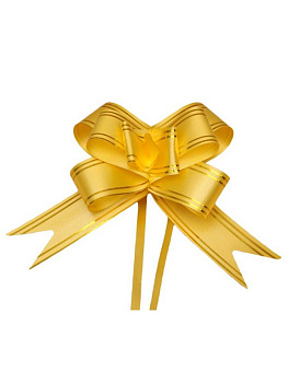 Бант Бабочка 30мм желтый (золотые полосы)