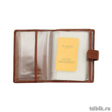 Обложка для паспорта и автодокументов Dr.Koffer нат. кожа, коньяк