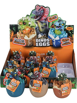 Мялка "Динозавр" со светом 10,9*6,5*8,1см (ассорти)