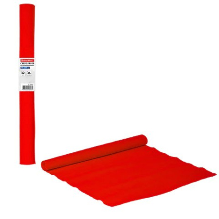 Бумага креповая 50*250 красная, в рулоне, BRAUBERG