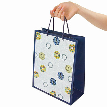 Пакет бумажный 26*32см ламинированный "Кольца и круги"