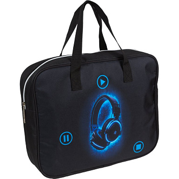 Папка для тетрадей, ИЗО и технологии на молнии A4 (36x28x8 см) текстильная, с расширением 8 см