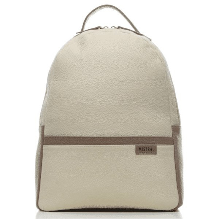 Рюкзак женский Mistral 32*25*12 см, цвет беж, нат. кожа