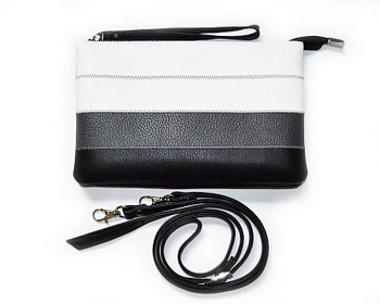 Сумка женская-клатч  D.Morelli , нат. кожа "Patch" серая