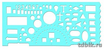 Линейка-трафарет 20см "Офицерская" цветная Стамм