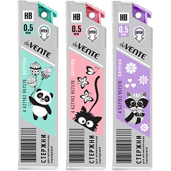 Стержни для мех. кар. 0.5 мм НВ 12шт deVENTE "Pastel"