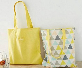 Сумка-шоппер "Треугольники" 41*34,5 см, текстиль, двусторонняя