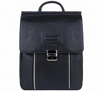 Рюкзак молодежный мужской  Franchesco Mariscotti натуральная кожа 26*35*13см, черный