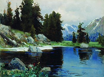 Постер на бумаге 30*40см, Г.И. Чорос-Гуркин "Озеро в Лаже" 1909г