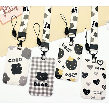 Бейдж школьный вертикальный 70*110 мм. пластик deVENTE " Monochrome cuteness" цв. ассорти