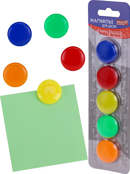 Магниты диаметр 30 мм  (5шт/уп) цветные Profit