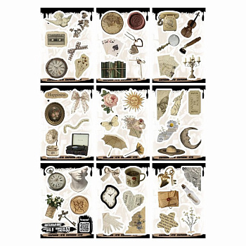 Набор наклеек  9 листов "Винтажный микс" (53 шт) Nalepking