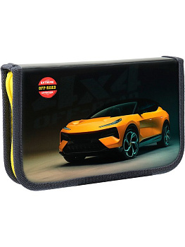 Пенал 1 отд. 1 откид. планка для мальчика Profit "Желтое авто" 190х115 (ламинир.картон)