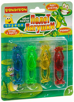 Игрушка Чудики Рогатка "Полет лягушки" 4шт, 14,8х1х18,5см, Bondibon