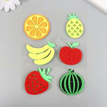 Наклейки из фетра "Спелые фрукты" 6 шт/уп.